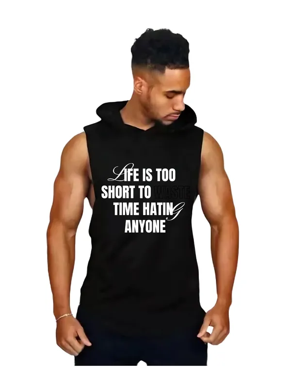 Black_Trendy_Hood_Sports/Gym_T-Shirt_For_Men