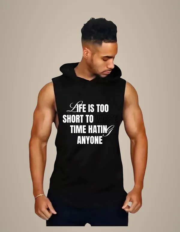 Black_Trendy_Hood_Sports/Gym_T-Shirt_For_Men