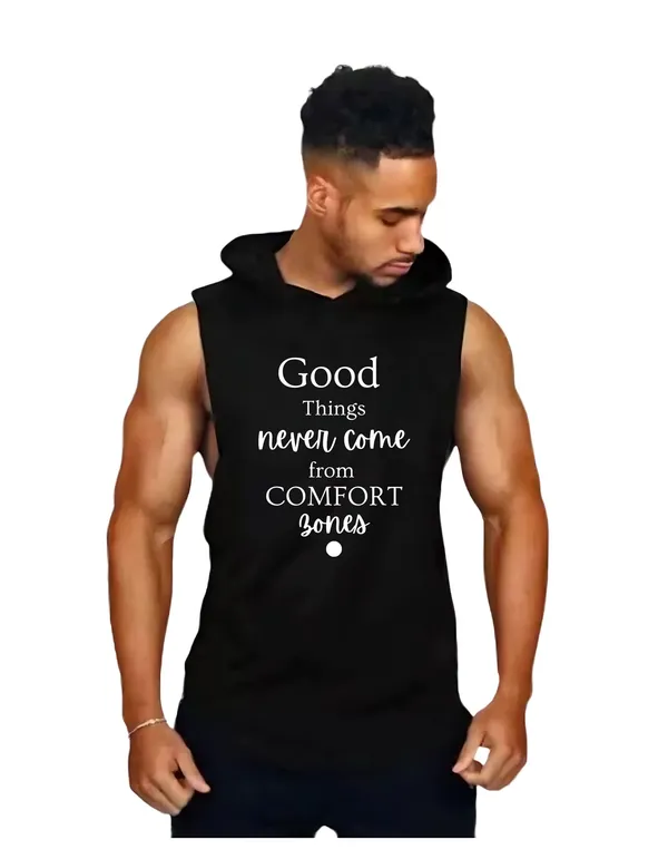Black_Trendy_Hood_Sports/Gym_T-Shirt_For_Men