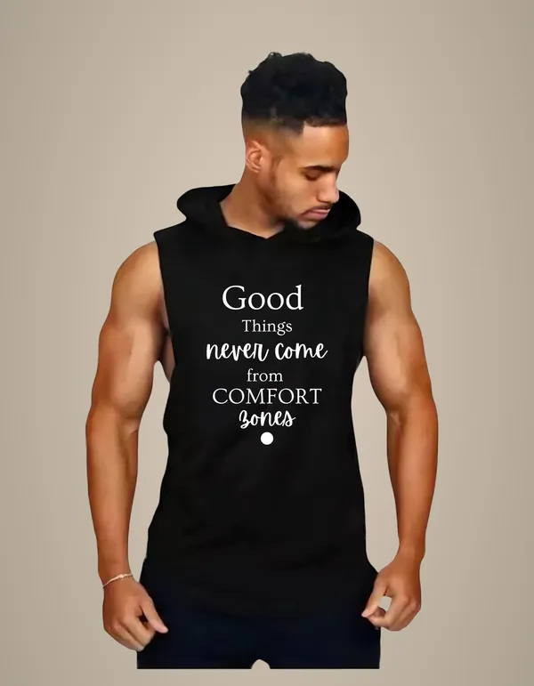 Black_Trendy_Hood_Sports/Gym_T-Shirt_For_Men