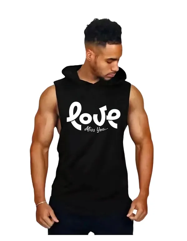Black_Trendy_Hood_Sports/Gym_T-Shirt_For_Men