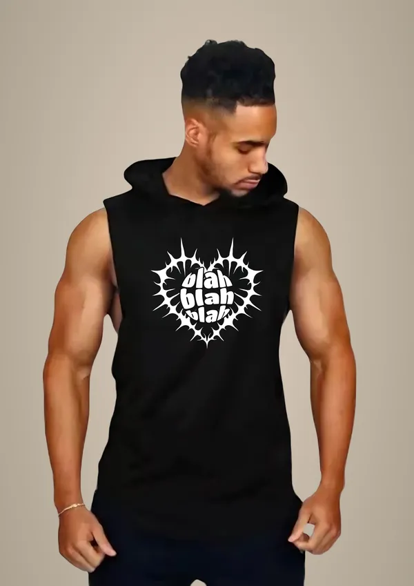 Black_Trendy_Hood_Sports/Gym_T-Shirt_For_Men