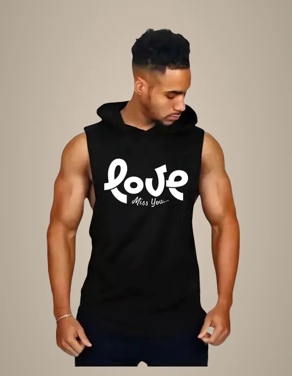 Black_Trendy_Hood_Sports/Gym_T-Shirt_For_Men