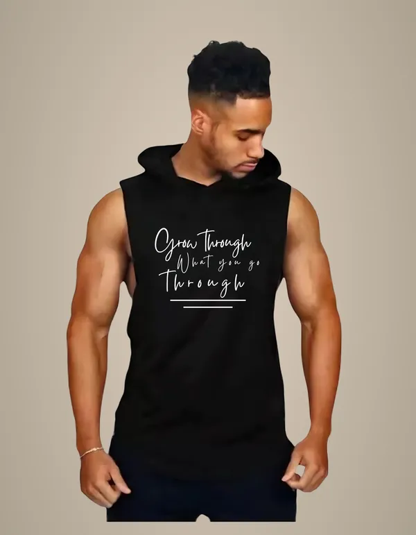 Black_Trendy_Hood_Sports/Gym_T-Shirt_For_Men