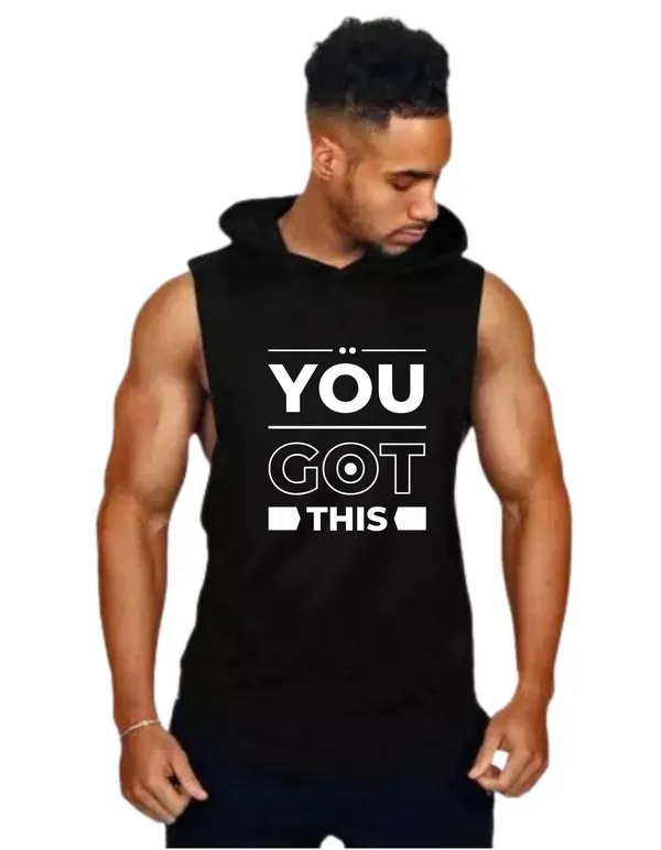 Black_Trendy_Hood_Sports/Gym_T-Shirt_For_Men