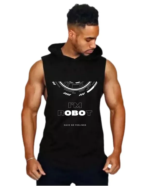 Black_Trendy_Hood_Sports/Gym_T-Shirt_For_Men