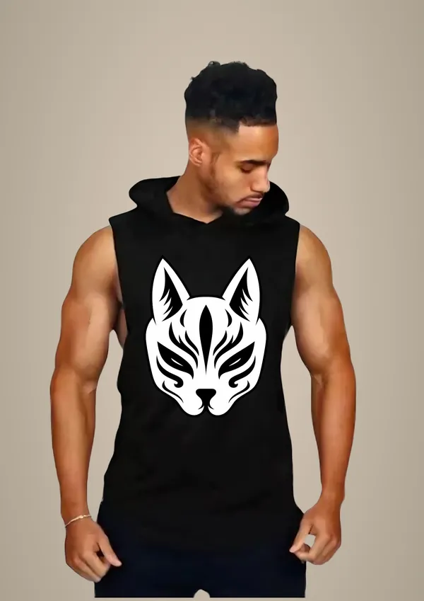 Black_Trendy_Hood_Sports/Gym_T-Shirt_For_Men