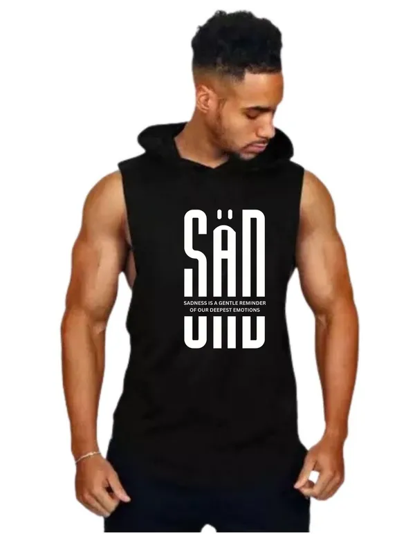 Black_Trendy_Hood_Sports/Gym_T-Shirt_For_Men