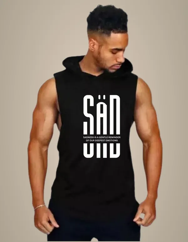 Black_Trendy_Hood_Sports/Gym_T-Shirt_For_Men
