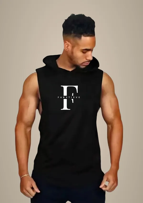 Black_Trendy_Hood_Sports/Gym_T-Shirt_For_Men