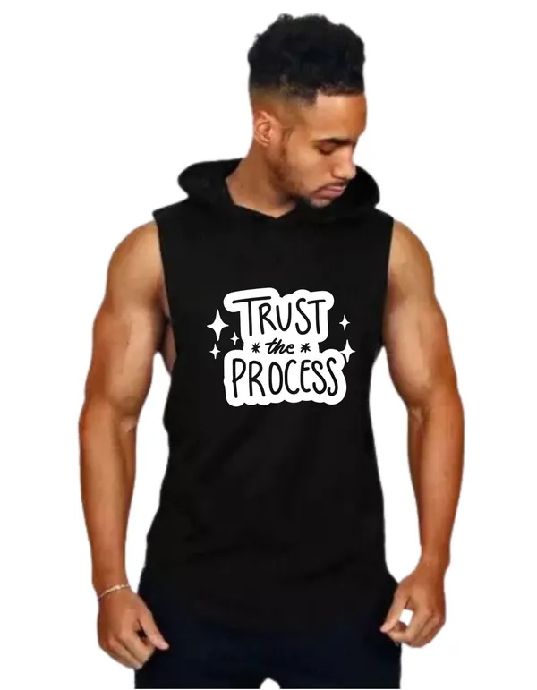 Black_Trendy_Hood_Sports/Gym_T-Shirt_For_Men