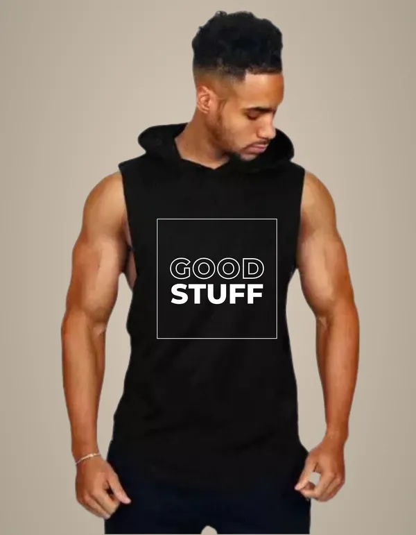 Black_Trendy_Hood_Sports/Gym_T-Shirt_For_Men