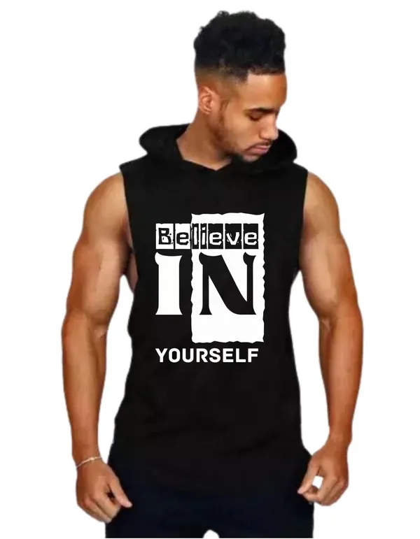 Black_Trendy_Hood_Sports/Gym_T-Shirt_For_Men