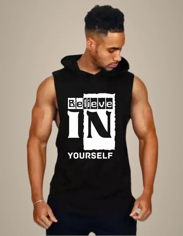 Black_Trendy_Hood_Sports/Gym_T-Shirt_For_Men