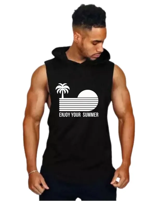 Black_Trendy_Hood_Sports/Gym_T-Shirt_For_Men