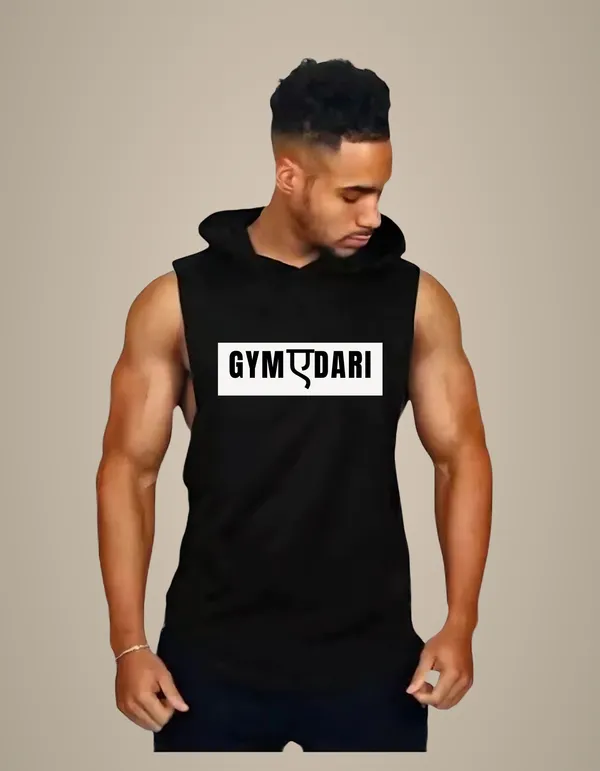 Black_Trendy_Hood_Sports/Gym_T-Shirt_For_Men