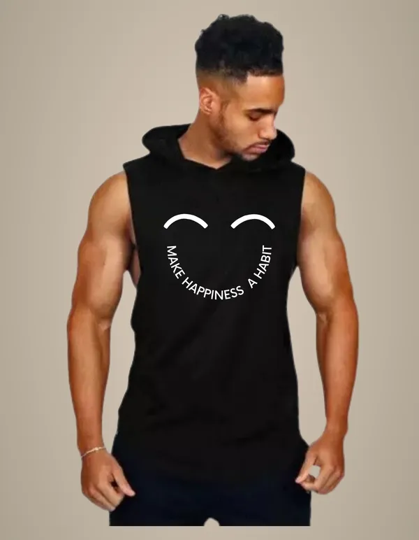 Black_Trendy_Hood_Sports/Gym_T-Shirt_For_Men