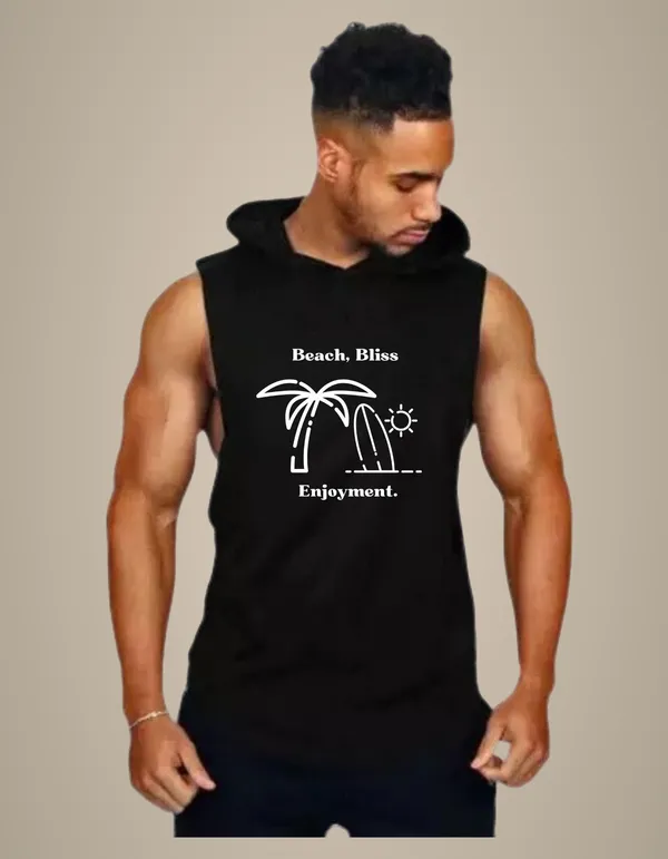 Black_Trendy_Hood_Sports/Gym_T-Shirt_For_Men