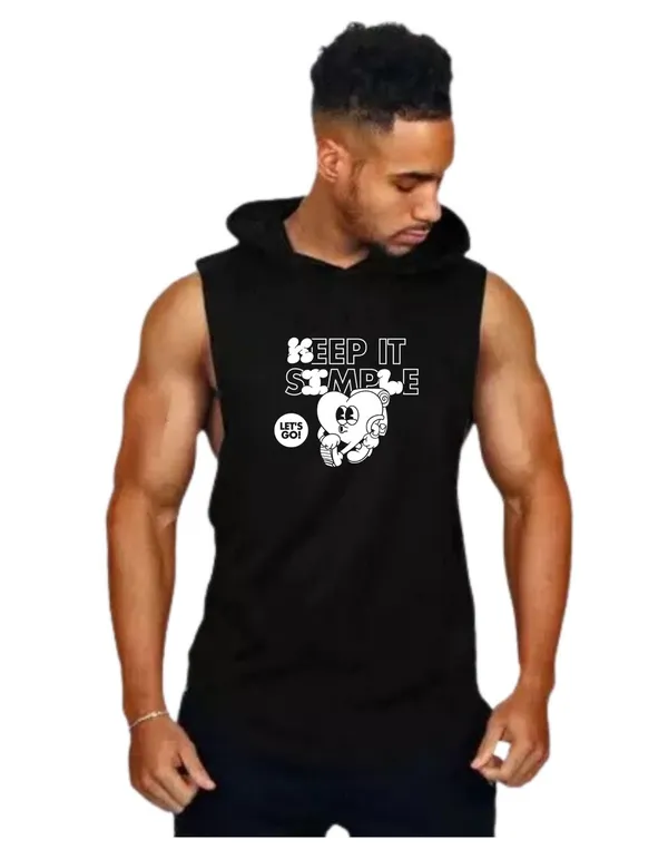 Black_Trendy_Hood_Sports/Gym_T-Shirt_For_Men