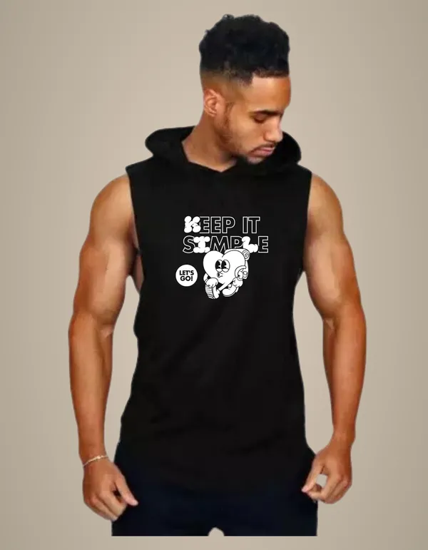 Black_Trendy_Hood_Sports/Gym_T-Shirt_For_Men