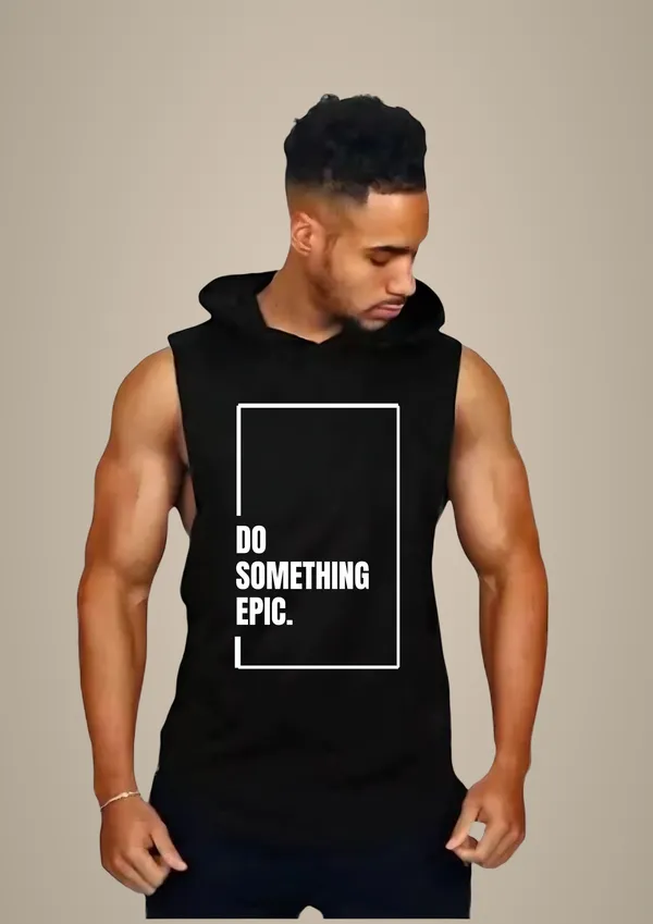 Black_Trendy_Hood_Sports/Gym_T-Shirt_For_Men