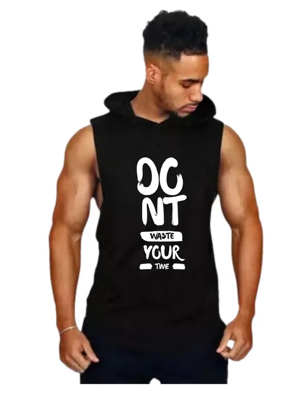 Black_Trendy_Hood_Sports/Gym_T-Shirt_For_Men
