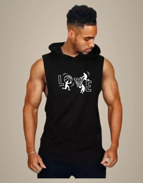 Black_Trendy_Hood_Sports/Gym_T-Shirt_For_Men