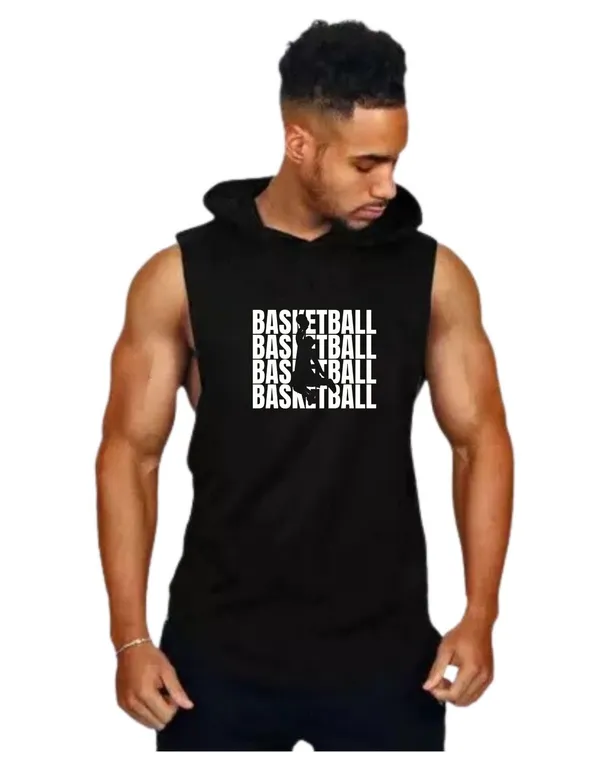 Black_Trendy_Hood_Sports/Gym_T-Shirt_For_Men