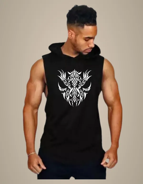Black_Trendy_Hood_Sports/Gym_T-Shirt_For_Men
