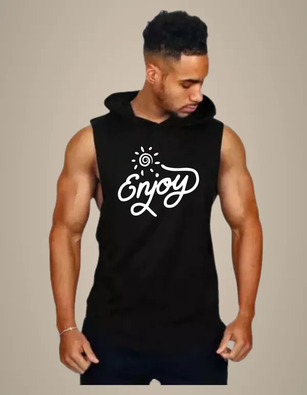 Black_Trendy_Hood_Sports/Gym_T-Shirt_For_Men