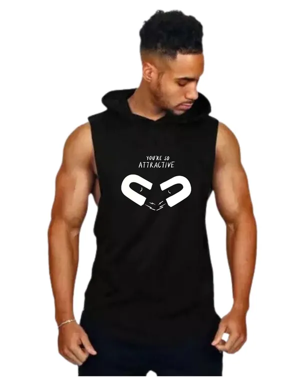 Black_Trendy_Hood_Sports/Gym_T-Shirt_For_Men