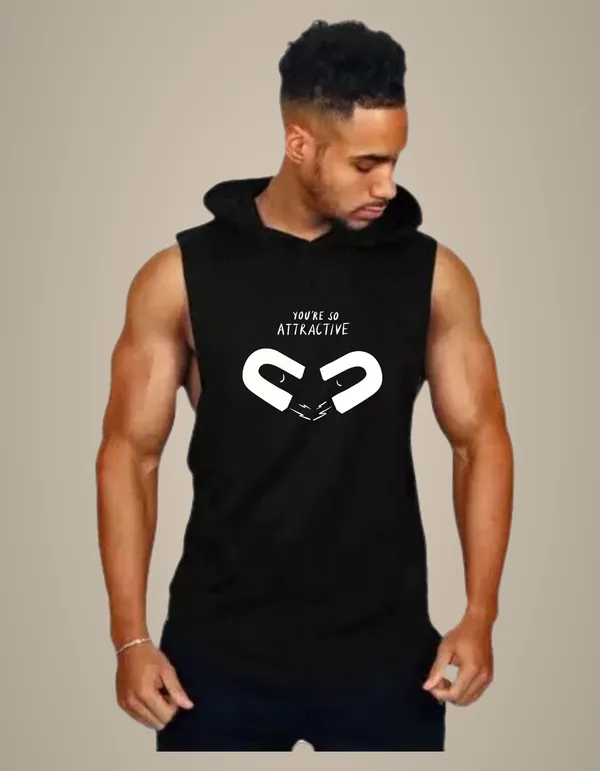 Black_Trendy_Hood_Sports/Gym_T-Shirt_For_Men