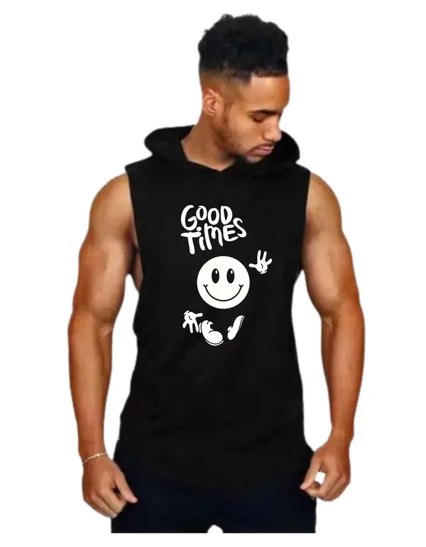 Black_Trendy_Hood_Sports/Gym_T-Shirt_For_Men