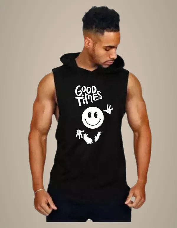 Black_Trendy_Hood_Sports/Gym_T-Shirt_For_Men