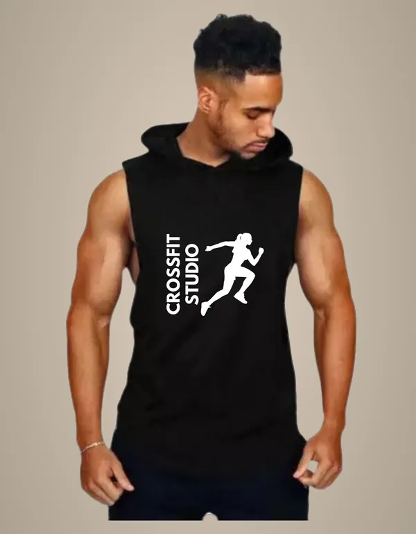Black_Trendy_Hood_Sports/Gym_T-Shirt_For_Men