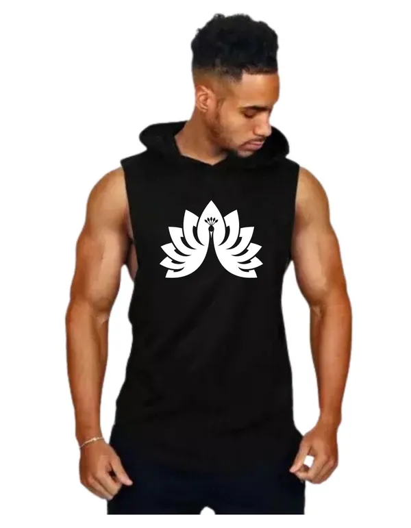 Black_Trendy_Hood_Sports/Gym_T-Shirt_For_Men