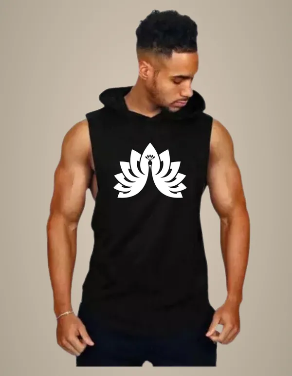 Black_Trendy_Hood_Sports/Gym_T-Shirt_For_Men