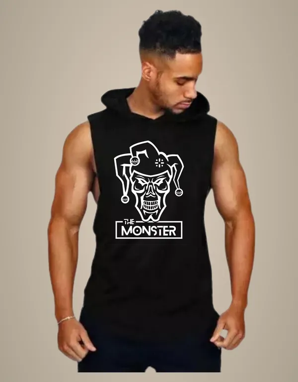 Black_Trendy_Hood_Sports/Gym_T-Shirt_For_Men