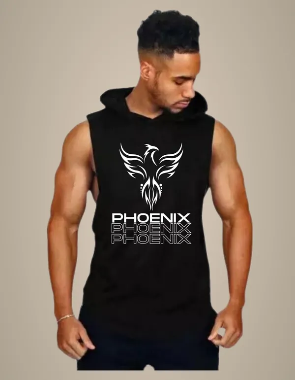 Black_Trendy_Hood_Sports/Gym_T-Shirt_For_Men