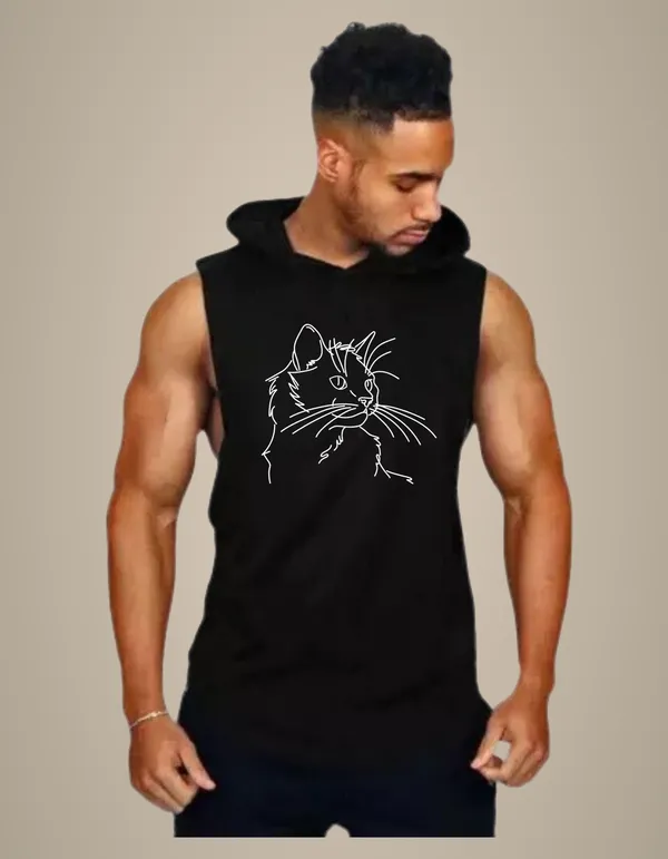 Black_Trendy_Hood_Sports/Gym_T-Shirt_For_Men