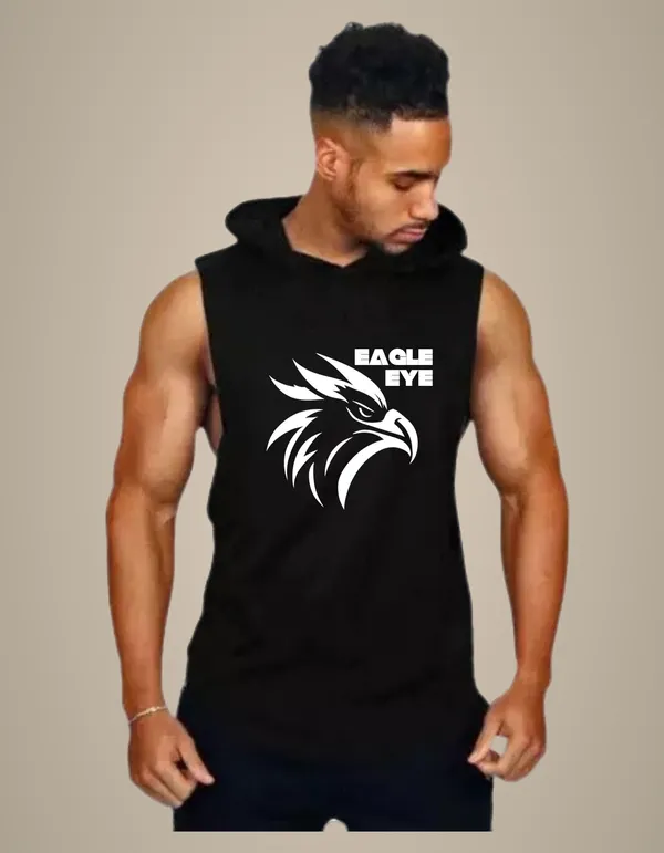 Black_Trendy_Hood_Sports/Gym_T-Shirt_For_Men