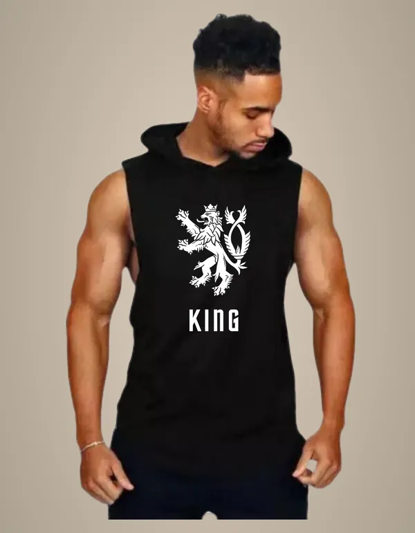 Black_Trendy_Hood_Sports/Gym_T-Shirt_For_Men