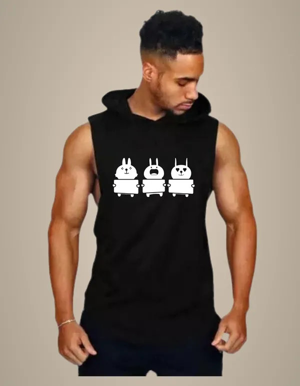 Black_Trendy_Hood_Sports/Gym_T-Shirt_For_Men