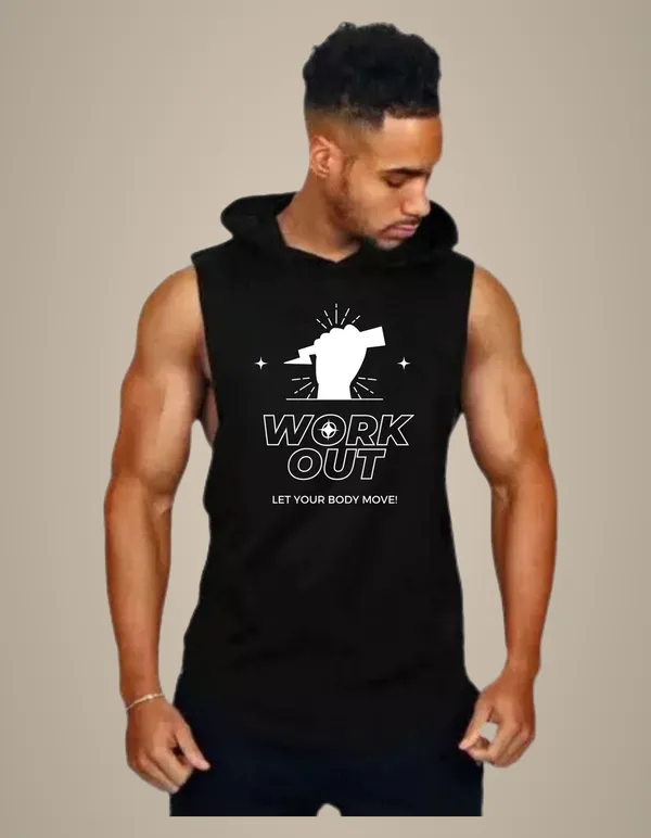Black_Trendy_Hood_Sports/Gym_T-Shirt_For_Men