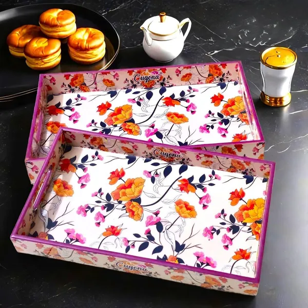 Wooden_Tray_Set_for_Serving__epoxy_Resin_Coated,_16x10_&14x8_inch_Serving_Tray_Set_of_2|_Wooden_Serving_Tray_Snacks_|_Multipurpose_Serving_Trays-Resin_Tray_Wooden_Trey_(creamflower)