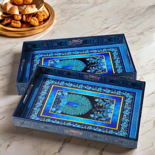 Wooden_Tray_Set_for_Serving__epoxy_Resin_Coated,_16x10_&14x8_inch_Serving_Tray_Set_of_2|_Wooden_Serving_Tray_Snacks_|_Multipurpose_Serving_Trays-Resin_Tray_Wooden_Trey_(Green_Peacock)