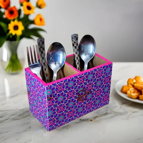 Wooden_Cutlery_Holder-_Multipurpose_Holder_2_Section_Engineered_Wood,_epoxy_resin_coated_Glossy_Finish_Spoon_Holder_-_pencil_holder_|_Rack_Stand_Organizer_Container_Storage_spoon_stand_(Pink)
