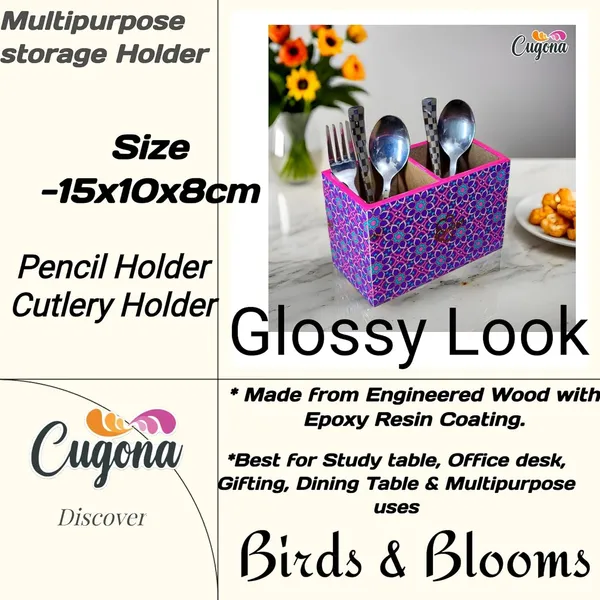 Wooden_Cutlery_Holder-_Multipurpose_Holder_2_Section_Engineered_Wood,_epoxy_resin_coated_Glossy_Finish_Spoon_Holder_-_pencil_holder_|_Rack_Stand_Organizer_Container_Storage_spoon_stand_(Pink)