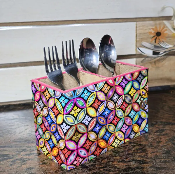 Wooden_Cutlery_Holder-_Multipurpose_Holder_2_Section_Engineered_Wood,_epoxy_resin_coated_Glossy_Finish-Spoon_Holder_-_pencil_holder_|_Rack_Stand_Organizer_Container_Storage_spoon_pen_stand