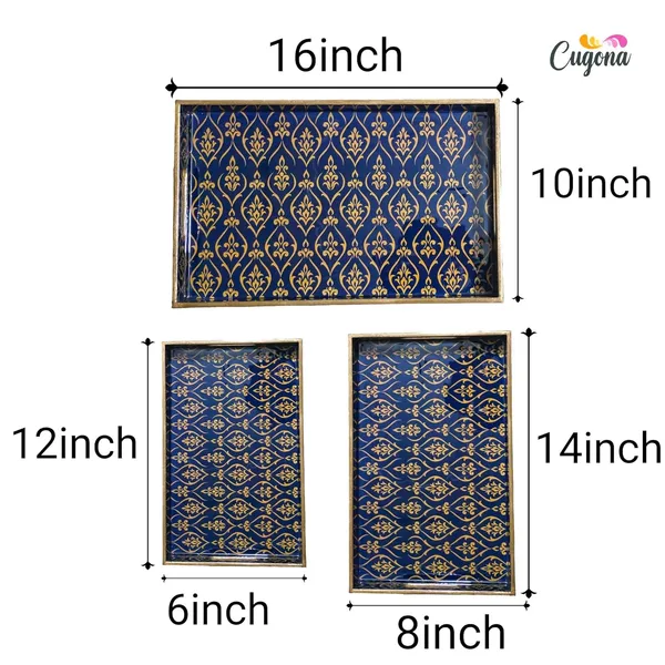 Wooden_Serving_Tray_with_Gold_Engraving_|_Set_of_3_|_Size_:_16_x_10_inch,_14_x_8_inch_&_12_x_6_inch_|_Enamel_Coated_Waterproof_|_Rectangular_|_Decorative_Trays_(Blue_Golden)